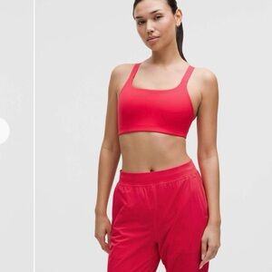 Lululemon Ultralu Square-Neck Workout Bra *Medium Support, B/C Cup Red Glow